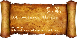 Dobrovolszky Mária névjegykártya